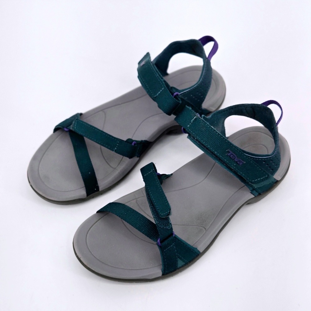 Teva Verra Dark Teal Blue Purple Strappy Hiking Trail Sport Sandals Women Size 7